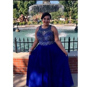 royal blue sherri hill prom dress